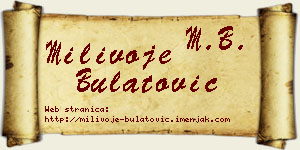 Milivoje Bulatović vizit kartica